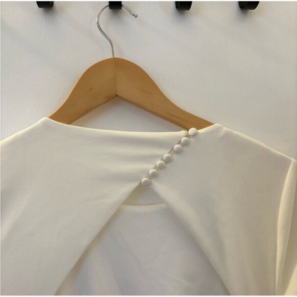 Lulus Eloquent Endearment White Long Sleeve Backless Maxi Dress Size XL Wedding - Picture 5 of 9